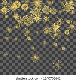 Snowflakes fall on the background. Winter vector background. The effect of decorating snowflakes. The winter vacation. Well suited for a Christmas card, banner or poster. EPS 10