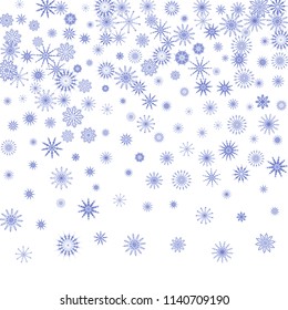 Snowflakes fall on the background. Winter vector background. The effect of decorating snowflakes. The winter vacation. Well suited for a Christmas card, banner or poster. EPS 10