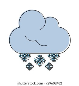 snowflakes falling from cloud winter icon image 