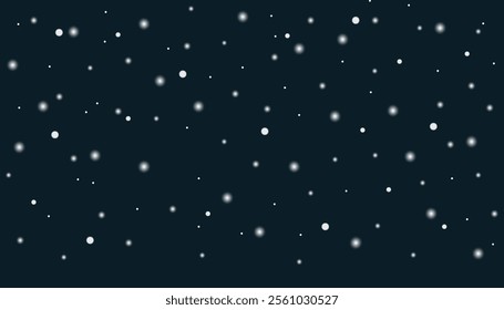 Snowflakes falling on dark blue background