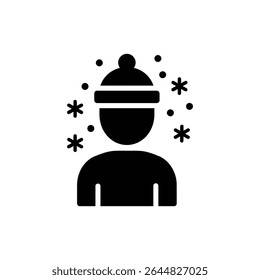 Snowflakes Falling on Hat for Winter Fashion and Holiday Cheer