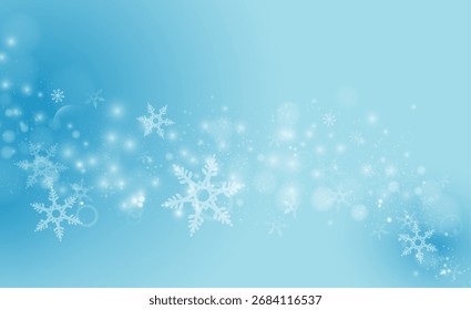 Copos de nieve cayendo diseño de fondo realista con partículas brillantes. Fondo de invierno de Vector con escamas de escarcha y polvo brillante. Navidades Plantilla para la tarjeta de felicitación, artículo de la decoración del día de fiesta