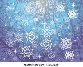 Snowflakes falling from the sky