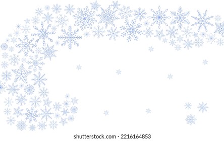 Snowflakes festive Christmas template vector illustration, New Year holiday celebration background with copy space for text, card, poster, banner design