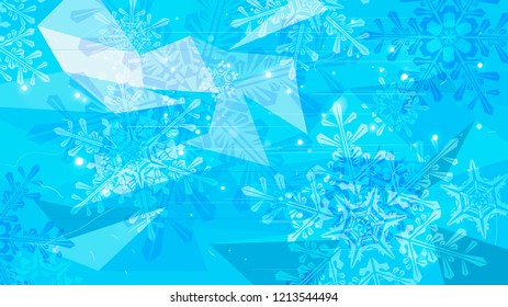 Snowflakes and festive lights - vector background with beautiful snowflakes that merrily shine and shimmer in color space