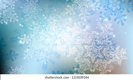 Copos de nieve y luces festivas - fondo vectorial con bellos copos de nieve que brillan alegremente y brillan en el espacio de color