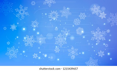 Snowflakes and festive lights - vector background with beautiful snowflakes that merrily shine and shimmer in color space