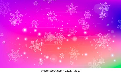 Snowflakes and festive lights - vector background with beautiful snowflakes that merrily shine and shimmer in color space
