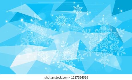 Snowflakes and festive lights - vector background with beautiful snowflakes that merrily shine and shimmer in color space