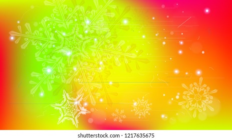 Schneeflocken und festliche Lichter - Vektorhintergrund mit schönen Schneeflocken, die im Farbraum glänzen und schimmern