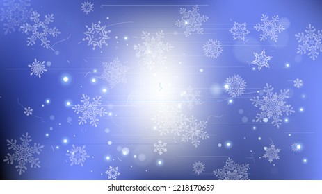 Snowflakes and festive lights - vector background with beautiful snowflakes that merrily shine and shimmer in color space