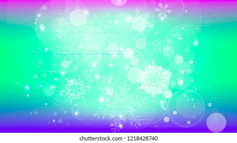 Snowflakes and festive lights - vector background with beautiful snowflakes that merrily shine and shimmer in color space