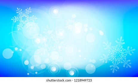 Snowflakes and festive lights - vector background with beautiful snowflakes that merrily shine and shimmer in color space