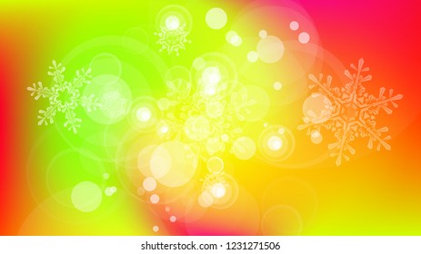Snowflakes and festive lights - vector background with beautiful snowflakes that merrily shine and shimmer in color space
