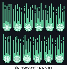 Snowflakes flat of handmade. New Years symbols for design. Winter objects. Festive elements.  Doodle sketch snow.