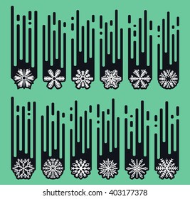 Snowflakes flat of handmade. New Years symbols for design. Winter objects. Festive elements.  Doodle sketch snow.