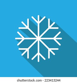 Snowflakes flat icon with long shadow. Vector illustration eps10.