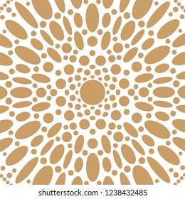 Snowflakes flowers pattern, round flower modern repeating texture tracery and background template. Vector illustration.