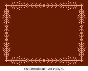 Snowflakes frame for Christmas and New Year greetings. Winter frame with snowflakes in geometric line art style. Design for greeting card, flyers and invitations. Vector illustration