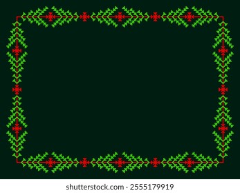 Snowflakes frame for Christmas and New Year greetings. Winter frame with snowflakes in geometric line art style. Design for greeting card, flyers and invitations. Vector illustration