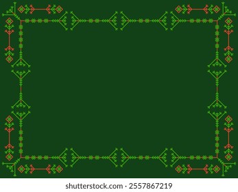 Snowflakes frame for Christmas and New Year greetings. Winter frame with snowflakes in geometric line art style. Design for greeting card, flyers and invitations. Vector illustration