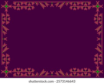 Snowflakes frame for Christmas and New Year greetings. Winter frame with snowflakes in geometric line art style. Design for greeting card, flyers and invitations. Vector illustration