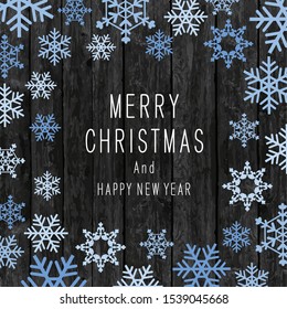 Snowflakes frame. Decoration material. Design material. Christmas design template.