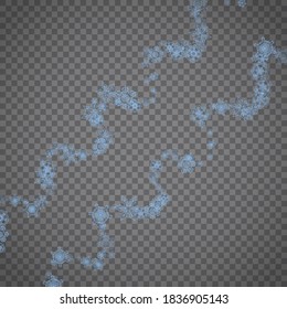 Snowflakes frame on transparent grey background. Merry Christmas and Happy New Year. Isolated snowflakes frame for banners, gift cards, party invitation, partner compliment and special business offer