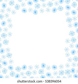 Snowflakes frame vector illustration