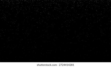 Los copos de nieve caen suavemente sobre un fondo negro oscuro, creando un fuerte contraste visual