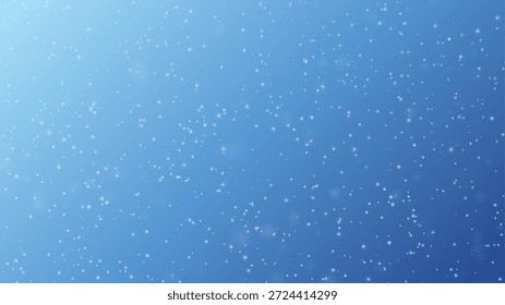 Copos de nieve cayendo suavemente en un gradiente azul con luz sutil desde la esquina superior izquierda