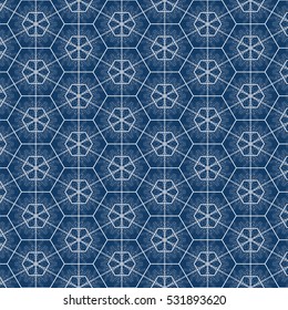 Snowflakes in geometric hexagon