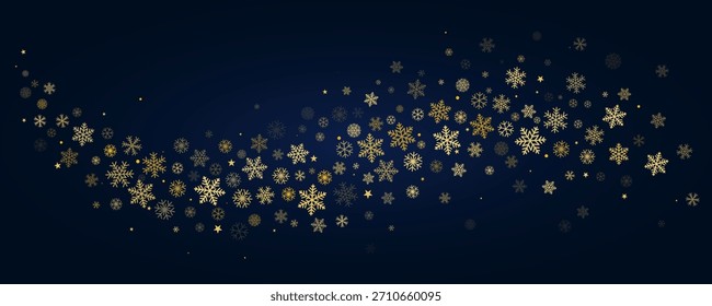 Borde de la onda del brillo de los copos de nieve, fondo del Vector de la curva de la nieve, confeti brillante de las Navidades.