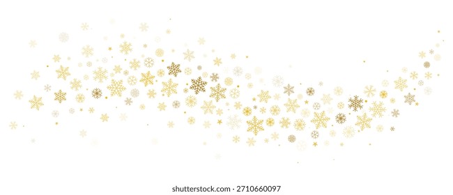 Borde de la onda del brillo de los copos de nieve, fondo del Vector de la curva de la nieve, confeti brillante de las Navidades.