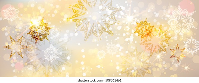 Pancarta de oro de Snowflakes