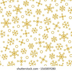 Snowflakes golden pattern design. Christmas and new year concept.
