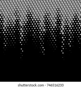 Snowflakes gradient Christmas or New Year abstract background with halftone style
