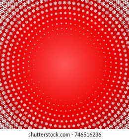 Snowflakes gradient Christmas or New Year abstract background with halftone style