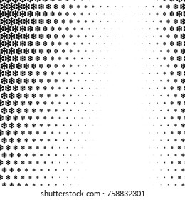 Snowflakes gradient Christmas or New Year abstract background with halftone style