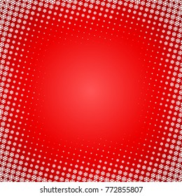 Snowflakes gradient Christmas or New Year abstract background with halftone style