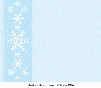 Snowflakes greeting card background. Vector illustration.