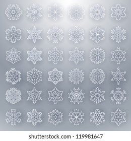 Snowflakes grey