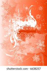snowflakes & grunge background