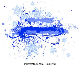 snowflakes & grunge background