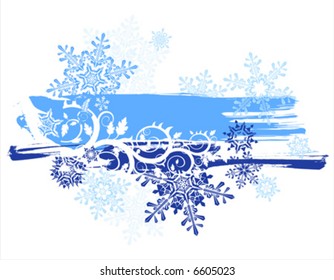 snowflakes & grunge banner