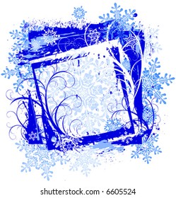 copos de nieve y marco grueso, patrón floral