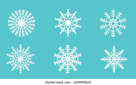 Snowflakes hand drawn vector illustration set 