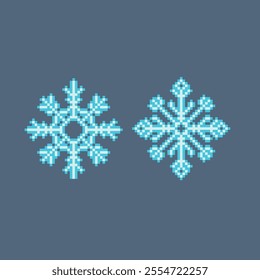snowflakes ice icon pixel art
