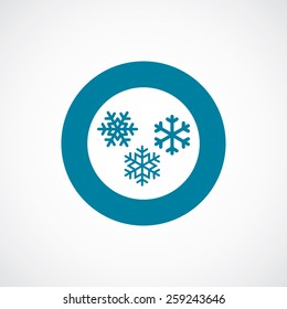 snowflakes icon bold blue circle border, white background  