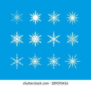 Snowflakes icon collection. 